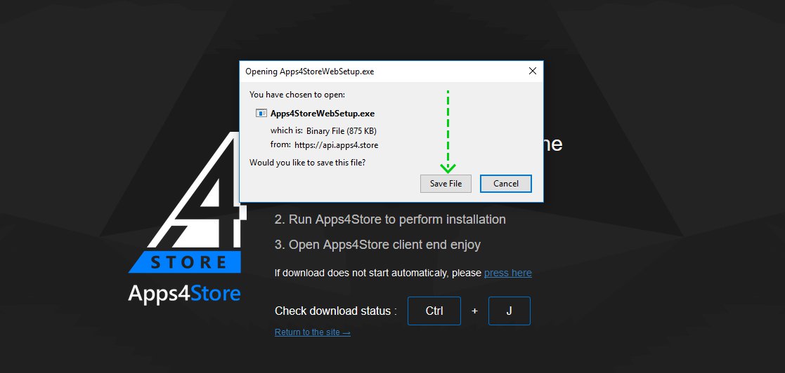 Detailed instructions on how to download, install and start using Apps4.Store software! - Step 2